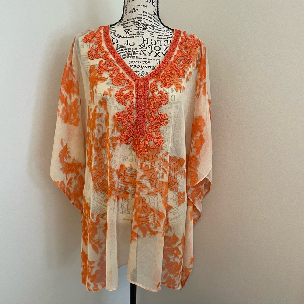 NWOT Chico’s Embellished Poncho Style Tunic Top - Picture 2 of 5